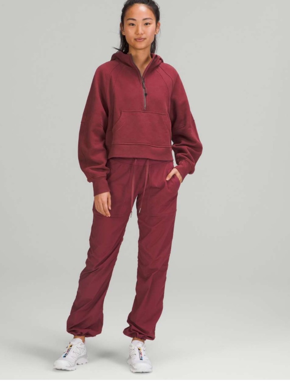 Lululemon Scuba Oversized Half Zip Hoodie in Mulled Wine